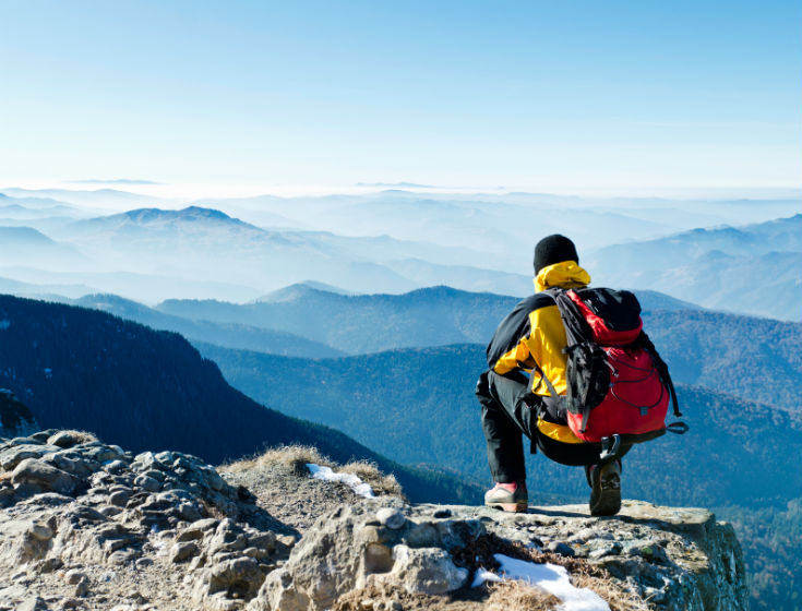 Hiking a mountain